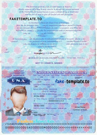 Us Passport Psd Template V Fake Template To