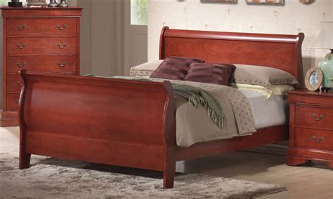 Crafted from select hardwood and veneers, it is finished in a rich cappuccino. Coaster Louis Philippe Warm Cherry Sleigh Bed 3981N at ...