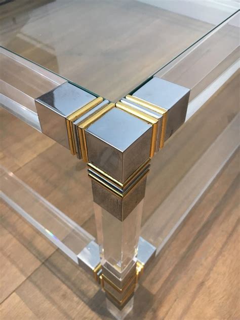 Maybe you would like to learn more about one of these? Square Lucite Coffee Table with Chrome Corners and Glass ...