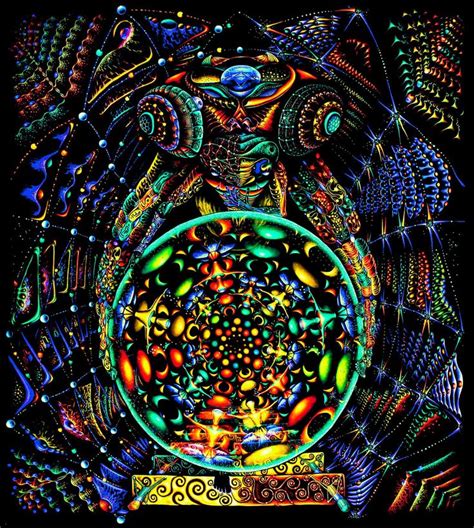Uv Glow Tapestry World Visionär Psychedelisch Etsy Psychedelisch