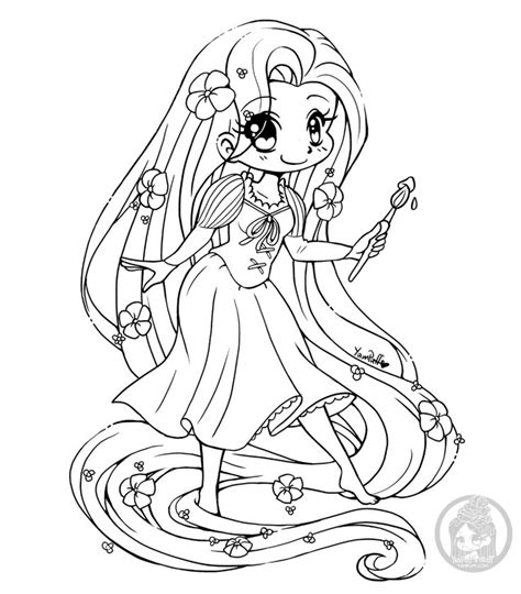 Free printable chibi coloring pages for kids. disney rapunzel chibi lineart by yampuff | Chibi coloring ...
