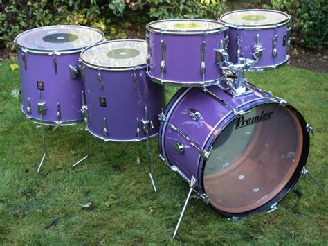 Vintage 1970s Premier Drum Kit In Polychromatic Purple More Drums