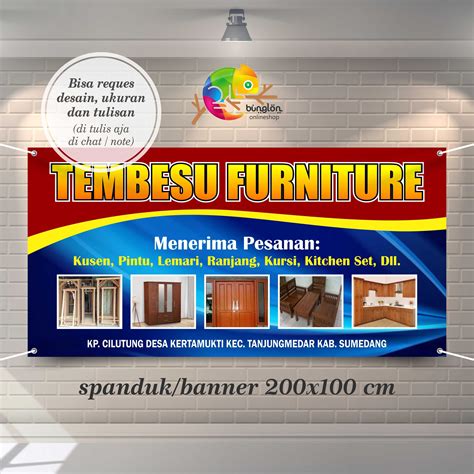 Spanduk Banner Toko Furniture Custom Desain Lazada Indonesia