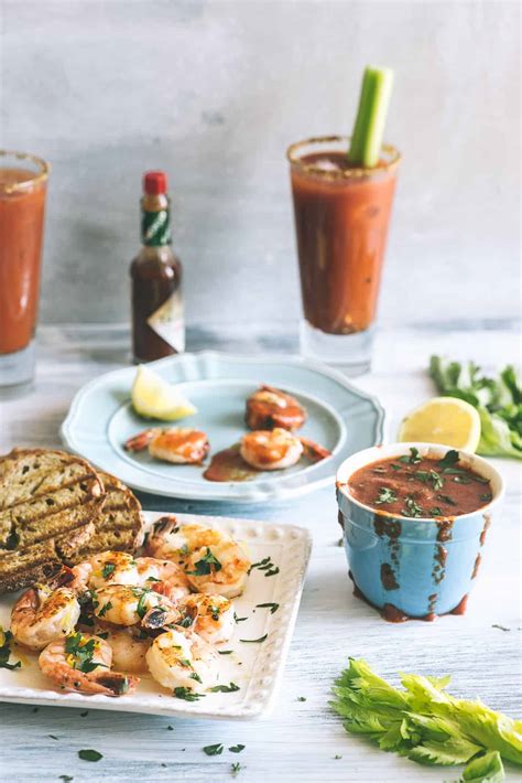 Barbecued Shrimp With A Bloody Mary Dipping Sauce