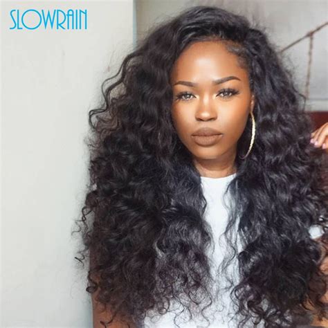 Long Peruvian Hair Loose Curly Lace Front Wigs Unprocessed Glueless