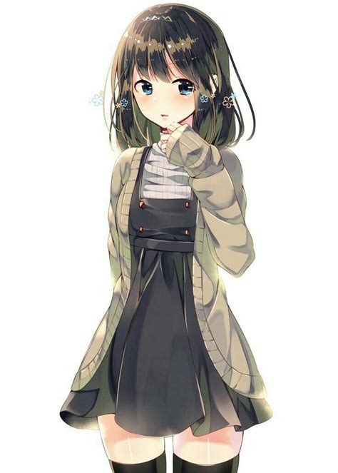 Shoulder length hair men anime. Anime Girl With Shoulder Length Brown Hair