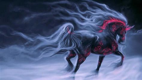 Black Unicorn Fantasy Art Backiee