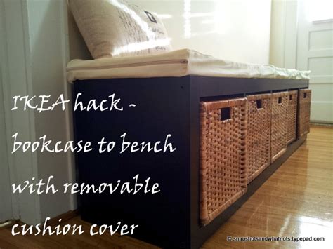 Ikea Hack Bookcase To Bench With A Removable Cushion