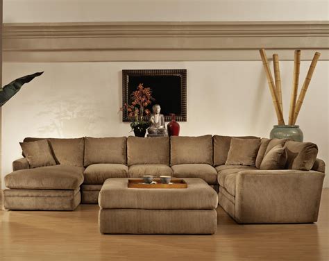 Extra Large Sectional Sofa With Chaise And Ottoman U Shaped In Brown Inside Sectional Sofas With Chaise And Ottoman 