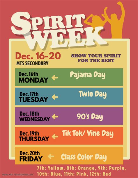 Mts Secondary Get Ready For Spirit Week