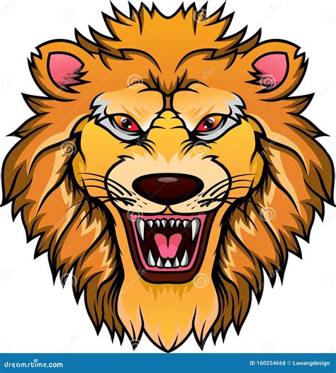 Lion Head Mascot Isolated On A White Background Stock Vector