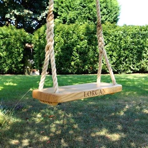 Personalised Oak Rope Tree Swing By Traditional Wooden Ts