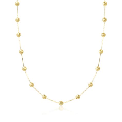 14kt Yellow Gold Bead Station Necklace Ross Simons