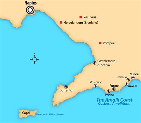 Amalfi Coast Map And Transportation Guide By Martha Bakerjian