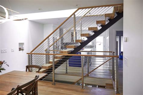 The vilano stair railing offers superior strength and reliability along with a clean design with the use of sleek black aluminum spindles. Rod Railing for a Contemporary Home - Viewrail