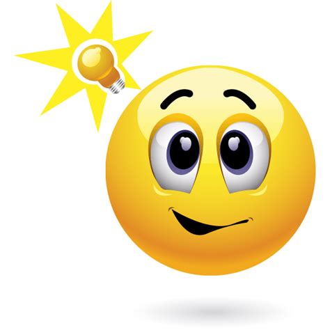 Light Bulb Idea Smiley Funny Emoji Smiley Emoji