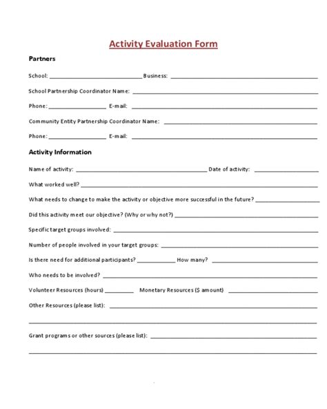 2022 Activity Evaluation Form Fillable Printable Pdf And Forms Handypdf
