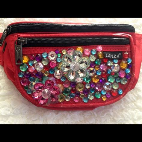 Accessories Bedazzled Red Fanny Pack Poshmark