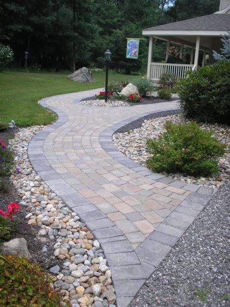The other curves seem to shift & droop over years, but. Image result for paver front entry | Walkway landscaping ...