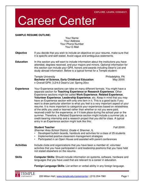 resume outline how to draft a resume outline download this resume outline template now
