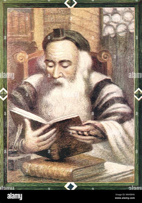 Old Rabbi Reading Stock Photo Alamy