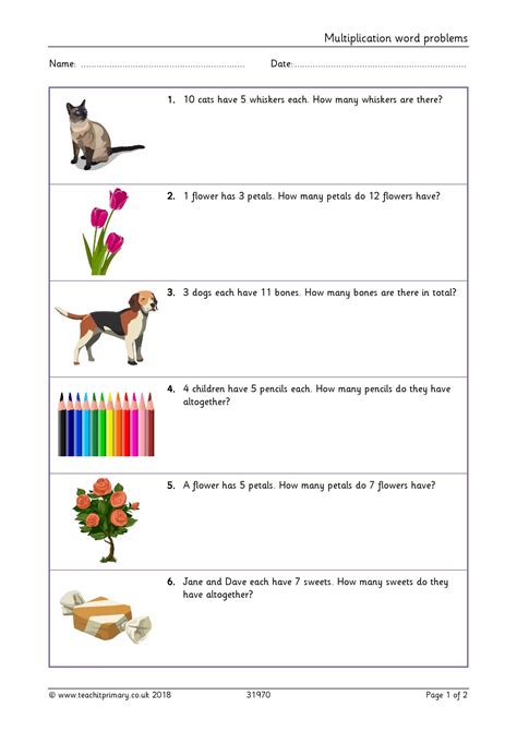 Number of digits for each. Multiplication word problems