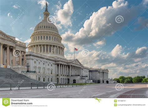 Washington Dc Us Capitol Building At Sunset Stock Image Image Of