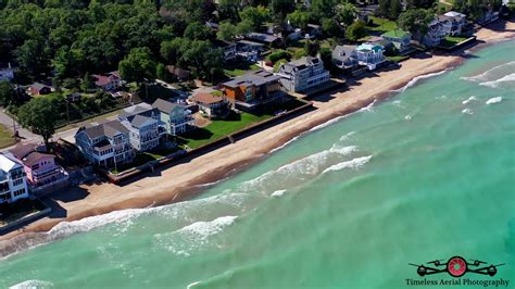 Long Beach Indiana September Lake Michigan Shoreline Tour 4K Drone
