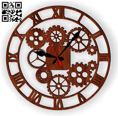 Gear Clock E0014076 File Cdr And Dxf Free Vector Download For Laser Cut