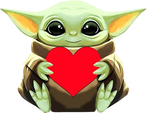 Yoda Baby With Heart Png Transparent Image Download Size 633x492px