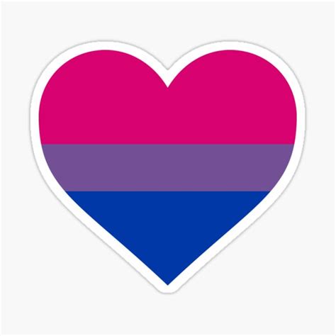 bisexual pride flag heart shape sticker for sale by seren0 redbubble