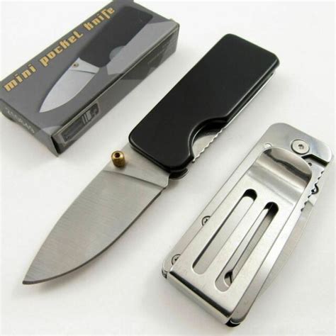 Money Clip Knife 210649 Black Handle Folding Linerlock 2 12 Closed