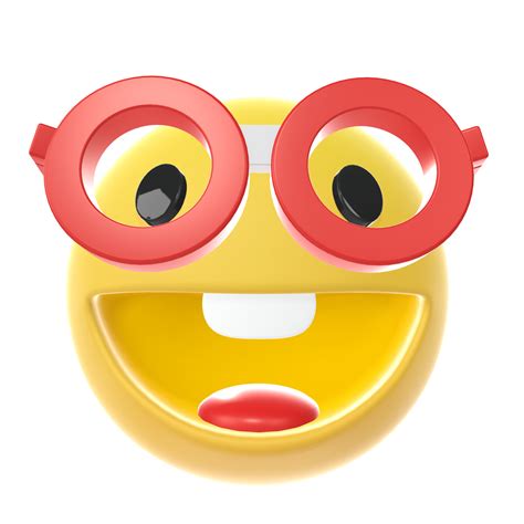 Cool Emoticon Smiling Face With Glasses Emoji Happy Smile Person Wearing Dark Glasses 3d
