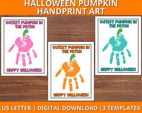 Halloween Pumpkin Handprint Art Halloween Handprint Keepsake Toddler