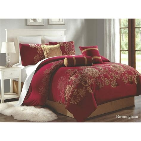 Unique Home Birmingham Floral Comforter 7 Piece Bed Set Ruffled Bed In