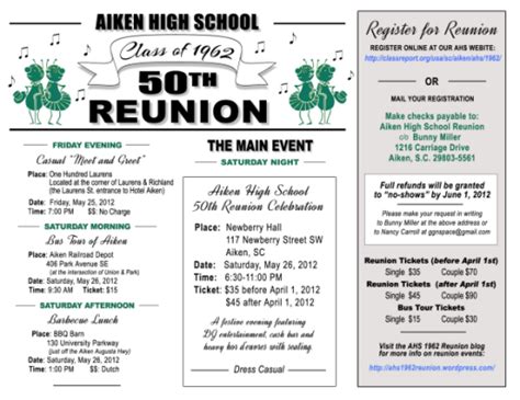 50th Reunion Announcement High School Class Reunion Class Reunion