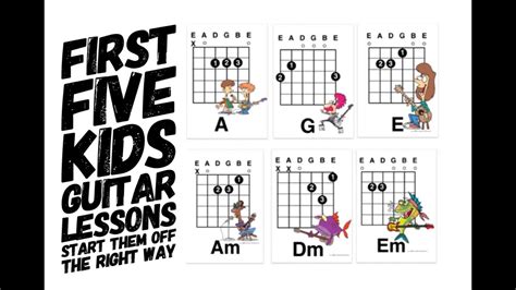 Guitar Lessons For Kids: First Five Lesson Plans and easy chords for