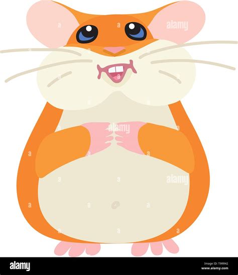 Vector Flat Cartoon Animal Clip Art Cute Hamster Stock Vector Image