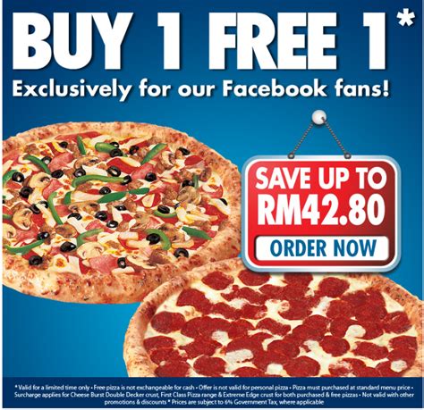 It regularly holds promotions that offer up to 50% off. I Love Freebies Malaysia: Promotions > Domino's Pizza Buy ...