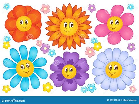 Cartoon Flowers Collection Stock Vector Illustration Of Graphic 29201201