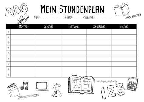 Römisch, links laufend oder mit 24 stunden zum drucken, farbigen gestallten oder mit fotos verzieren kann es in eine bildbearbeitung deiner wahl kopiert werden. Um den Schulbeginn zu versüßen, möchten wir euch einem Stundenplan zum selbst ausdrucken und ...