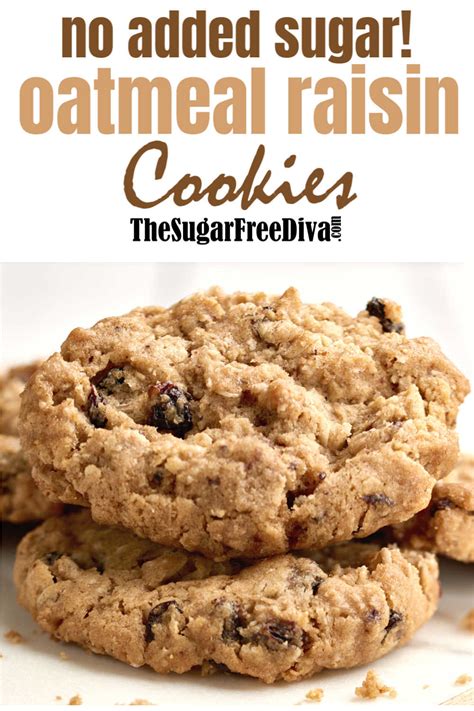 The best sugar free chocolate chip cookies, a delicious recipe for homemade cookies made without added sugar. No sugar added oatmeal and raisin cookies #sugarfree # ...