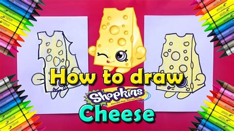 How To Draw A Cheese From Shopkins Easy Cute Drawing Kids