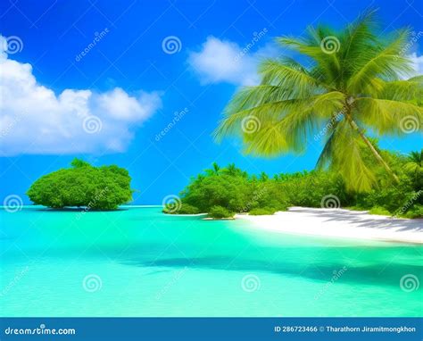 Tropical Haven Unveiled: Breathtaking Island Paradise Scene Stock