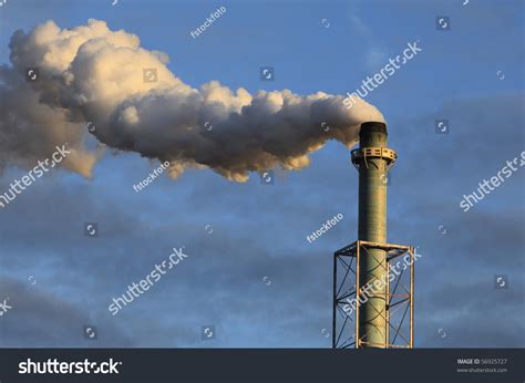 Billowing Smoke Emitted Out Of A Smokestack Stock Photo 56925727