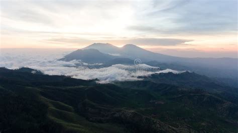 Mountain Landscape With Sunset Jawa Island Indonesia Stock Image