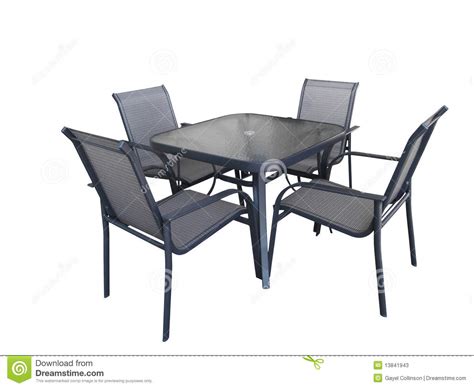 All categories home & living outdoor, garden & conservatory outdoor furniture table & chair sets. Outdoor Glass Table And Chairs Stock Image - Image of grey ...