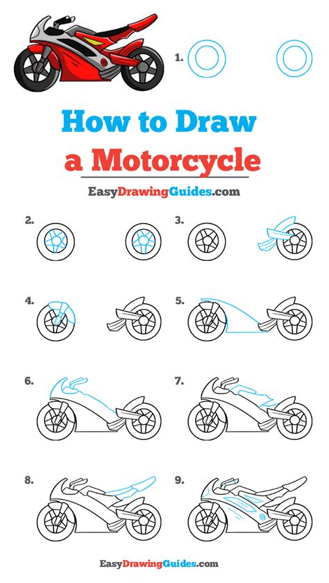 How To Draw A Motorcycle Really Easy Drawing Tutorial