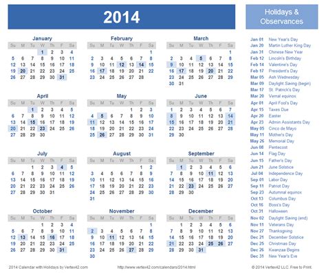 View 2014 Calendar