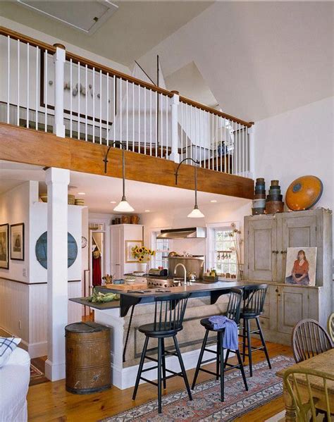 Kitchen With Loft Above Kitchen Open To Living Room Eccentric